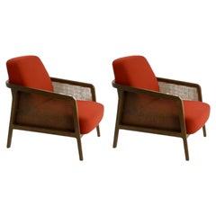 Lot de 2, fauteuil lounge Vienna Canaletto Chili Red par Colé Italia