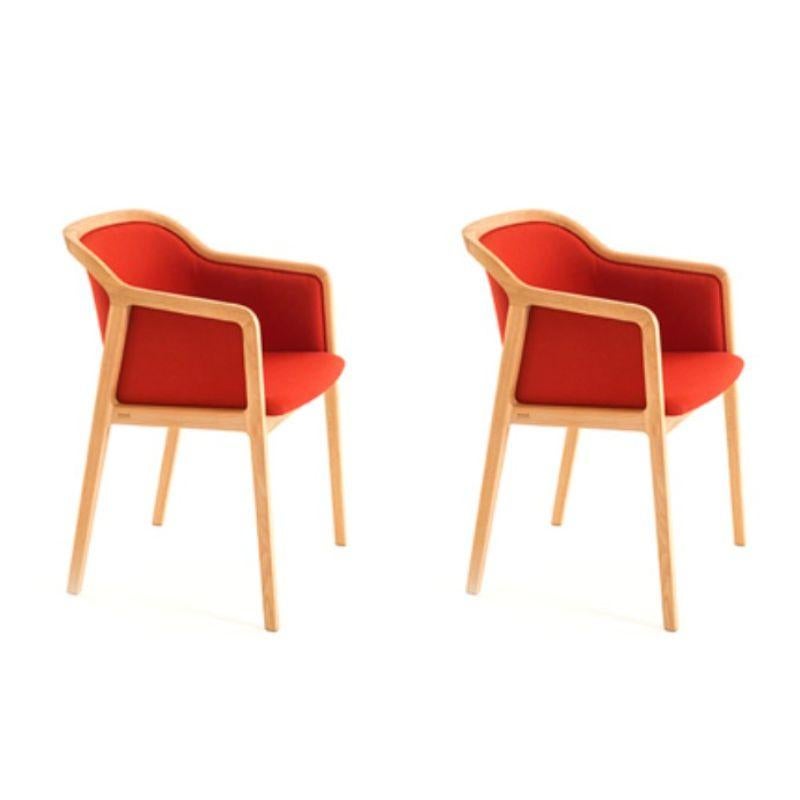 Set of 2, Vienna soft little armchair, chili by Colé Italia with Emmanuel Gallina
Dimensions: H 78, W 53, D 50 cm
Materials: Natural beechwood little armchair with upholstered seat and back (Cat C)

Also available: Vienna chair, Vienna little