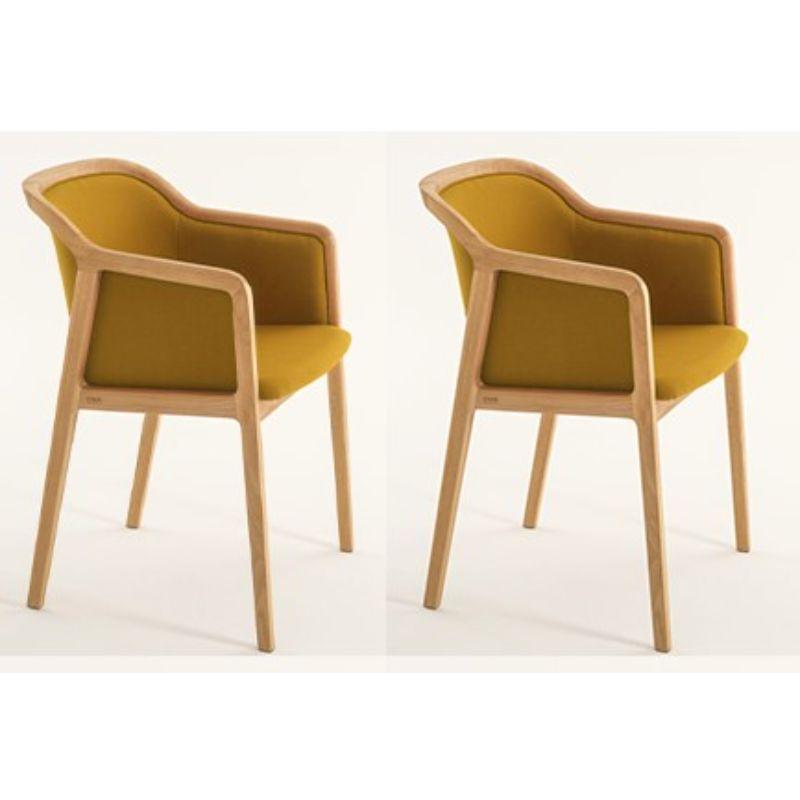 Modern Set of 2, Vienna Soft Little Armchairs, Curry by Colé Italia For Sale
