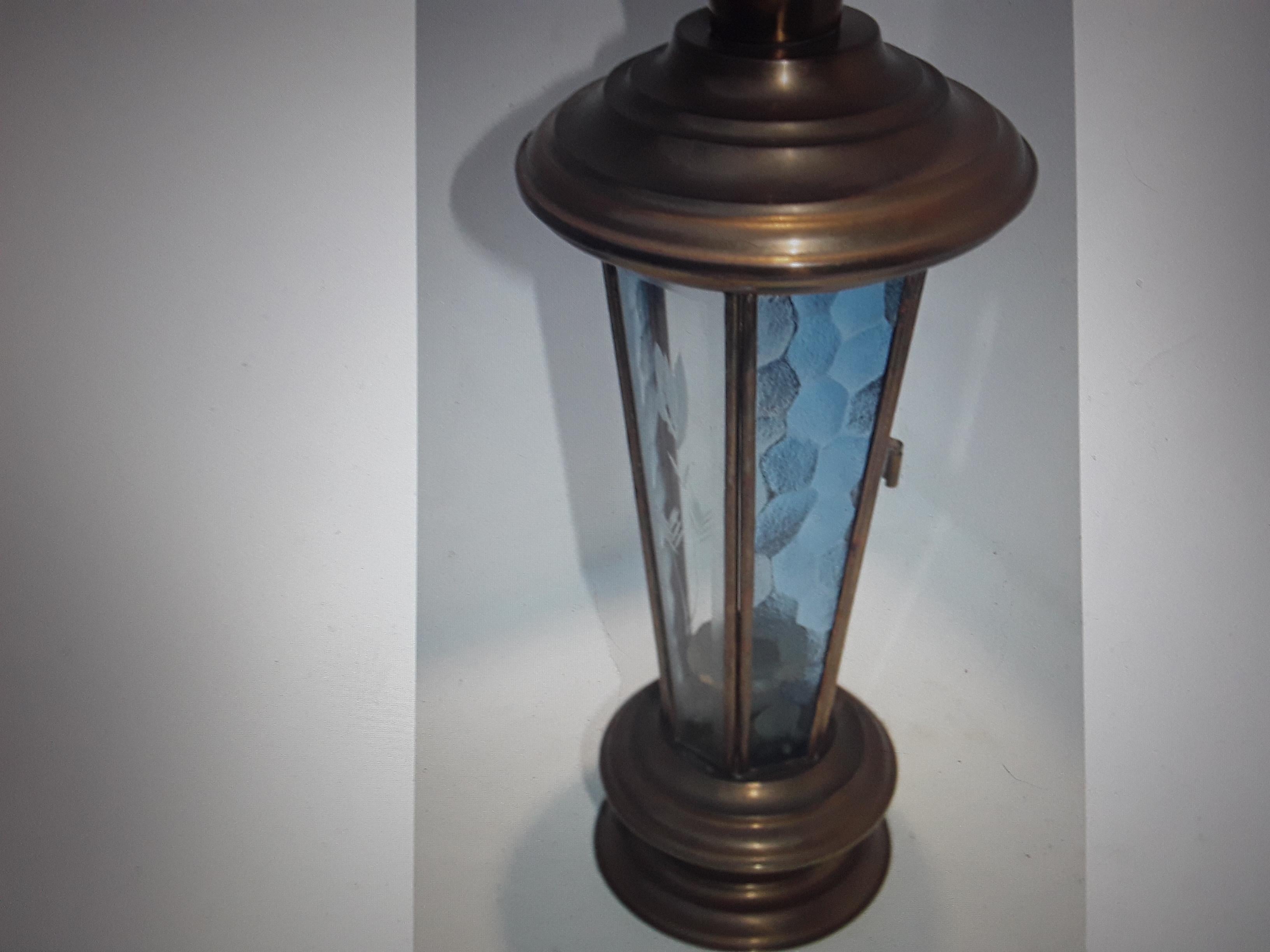 Metal Set of 2 Vintage 1960's Candle Lit Lanterns For Sale