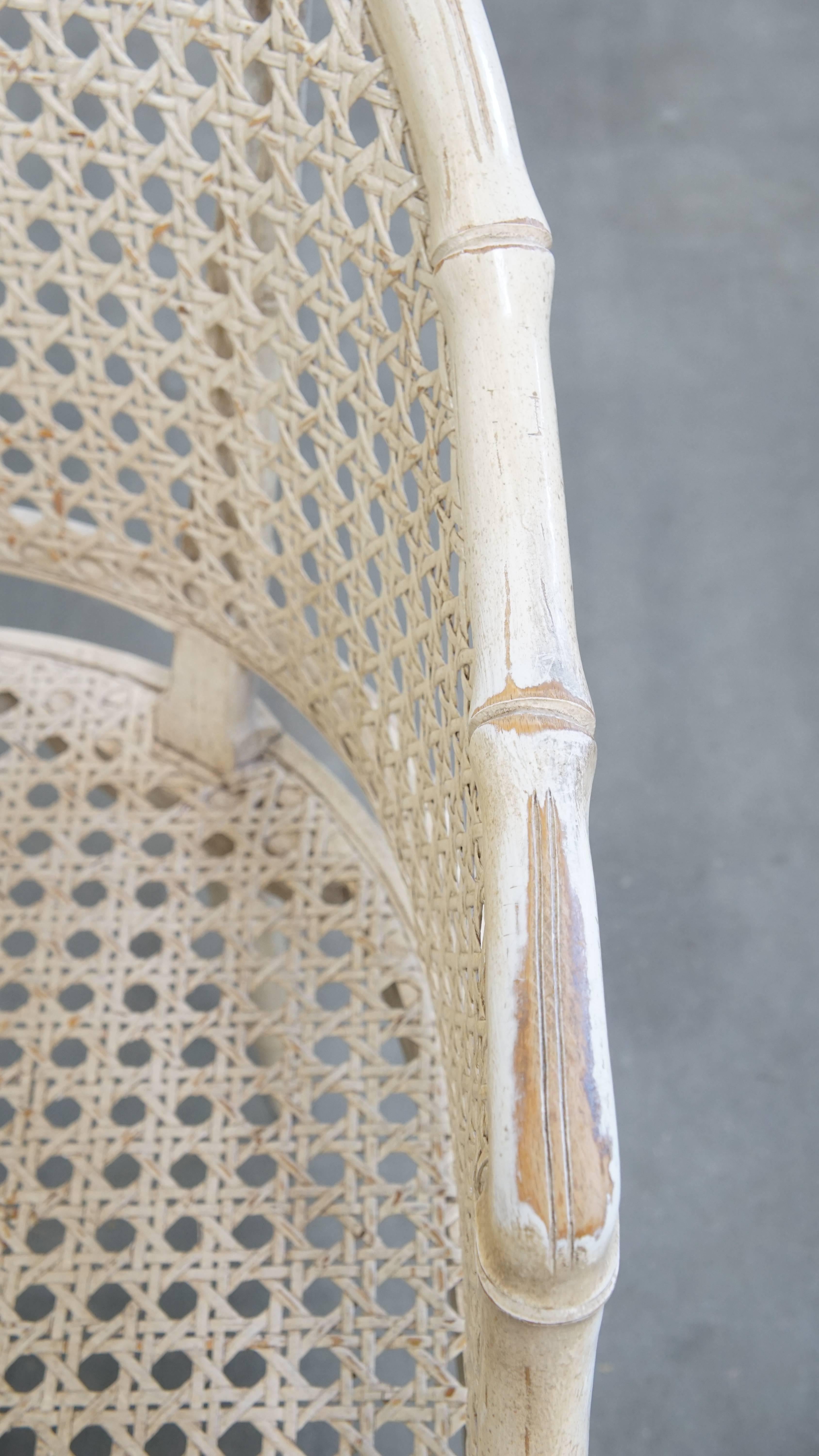 Set of 2 Vintage 1970s Chairs Made of Rattan and Bamboo For Sale 4