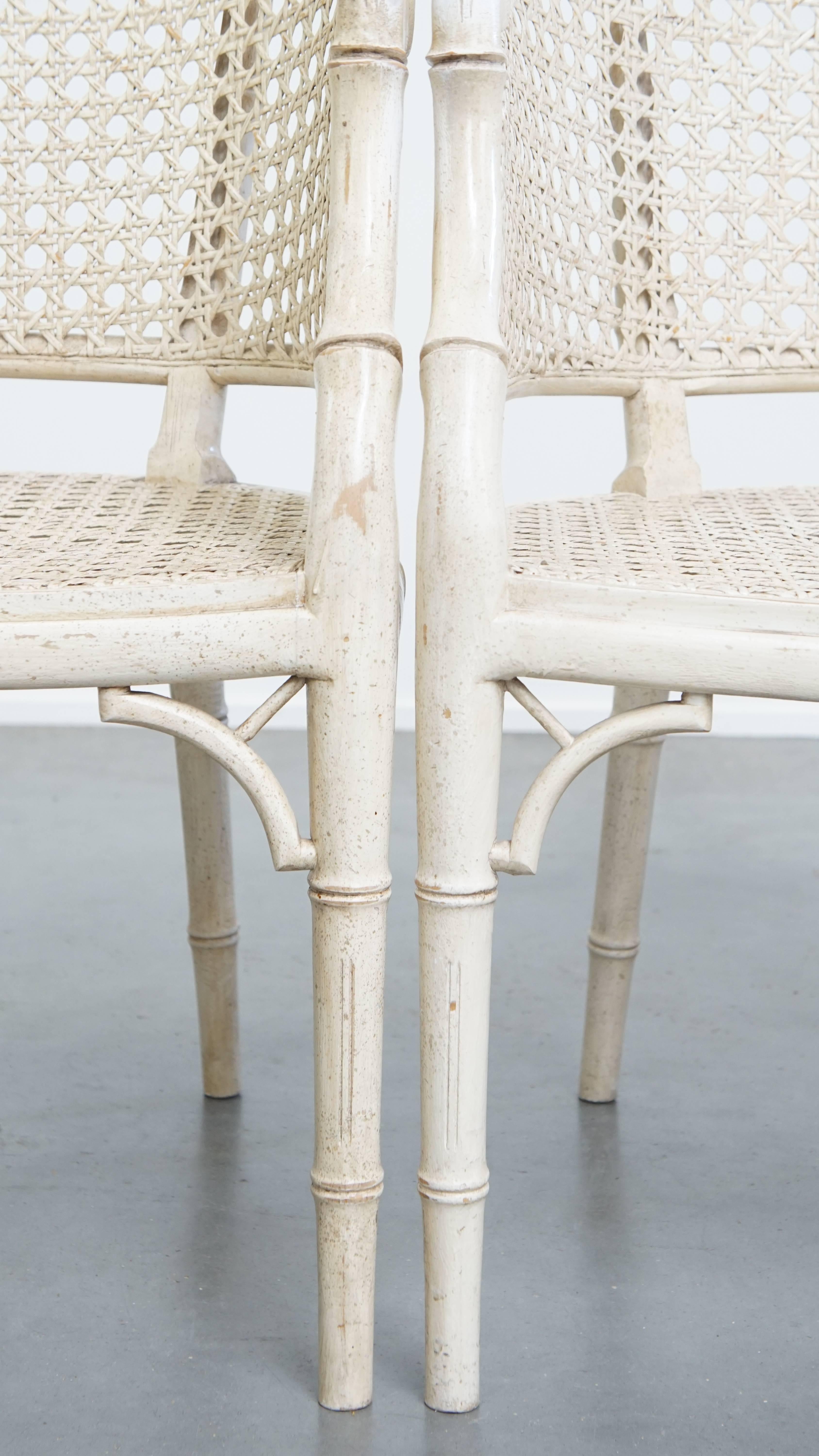 Set of 2 Vintage 1970s Chairs Made of Rattan and Bamboo For Sale 6