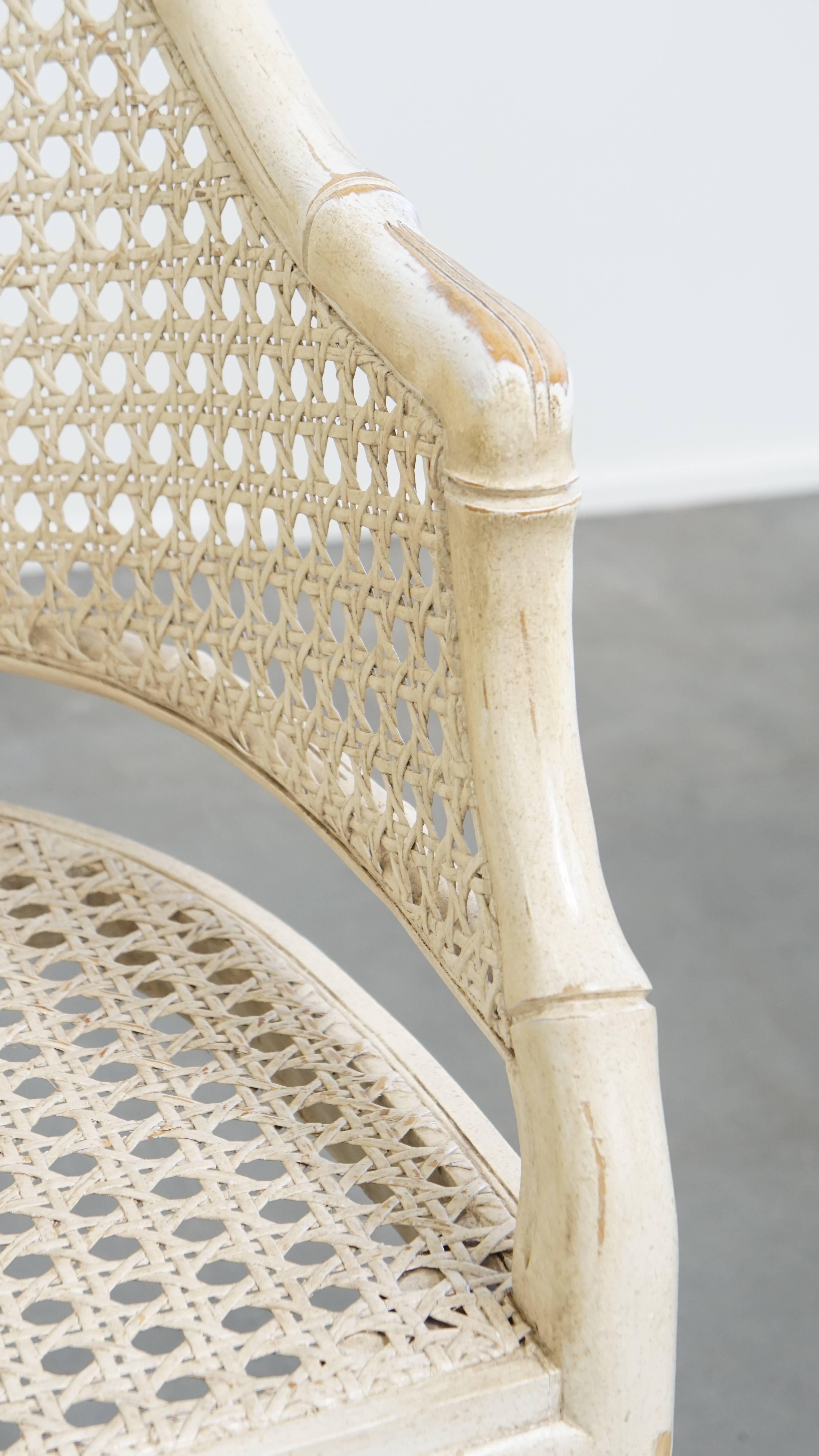 Set of 2 Vintage 1970s Chairs Made of Rattan and Bamboo For Sale 7
