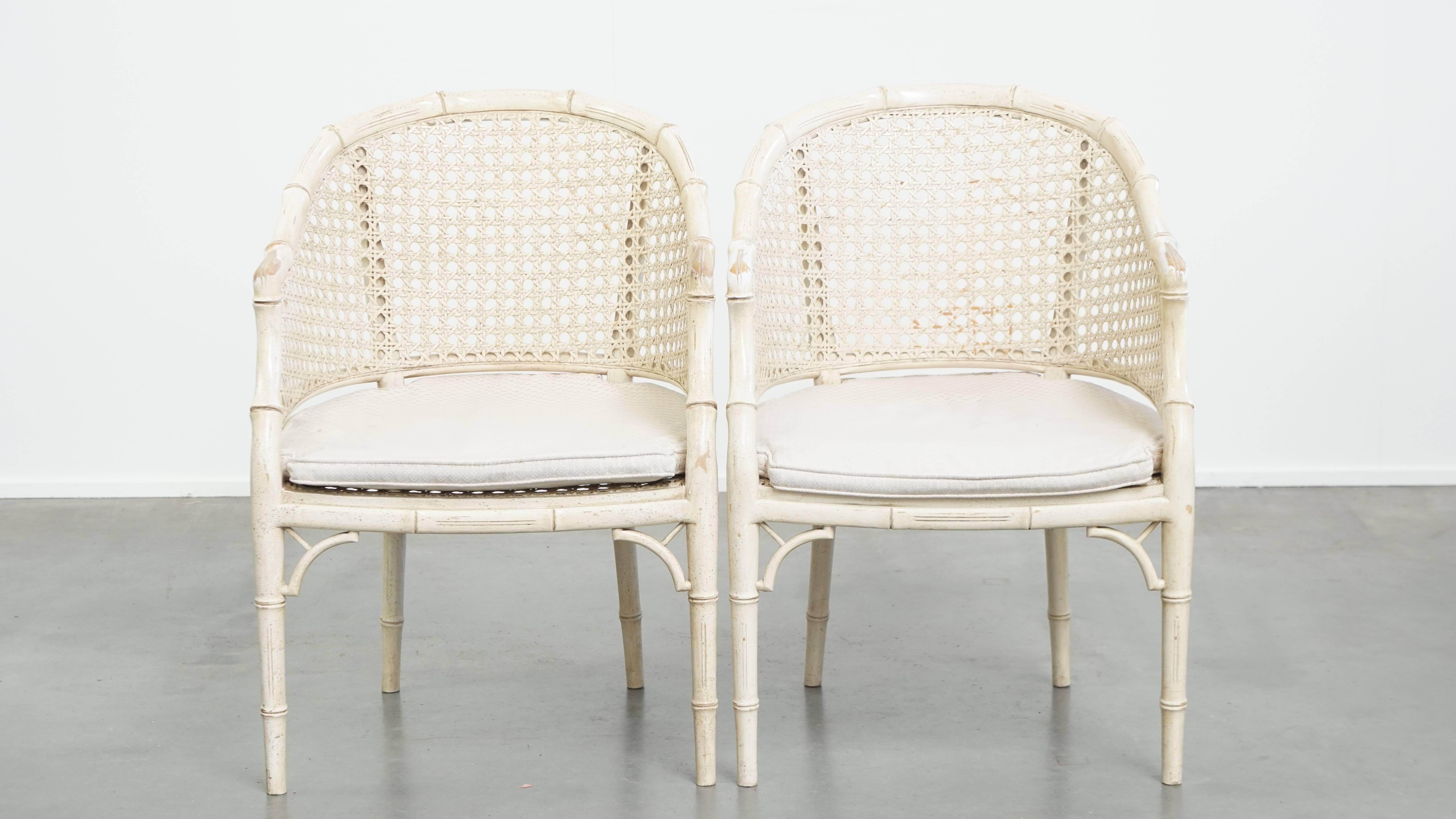 Offered is this set of 2 fun vintage 1970s design chairs by Jonathan Adler, made of rattan and bamboo.

These stylish vintage design chairs, created by Jonathan Adler, feature a timeless look that fits seamlessly into nearly any interior. They are