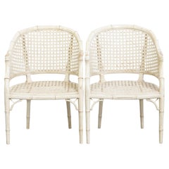 Set of 2 Vintage 1970s Chairs Made of Rattan and Bamboo