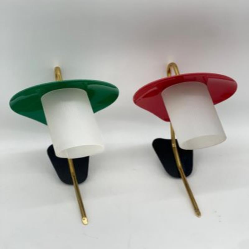 Set of 2 Vintage Acrylic Wall Lights, 1970s In Excellent Condition For Sale In Andrézieux-Bouthéon, FR