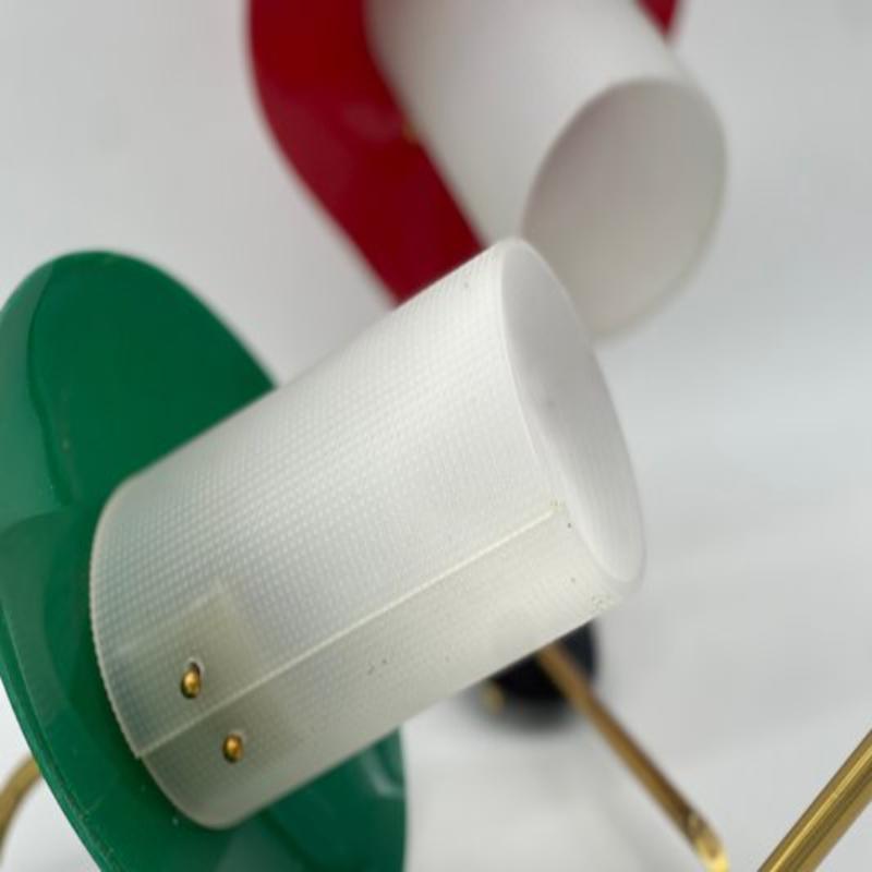 Brass Set of 2 Vintage Acrylic Wall Lights, 1970s For Sale