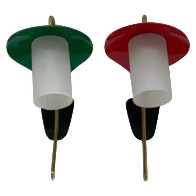 Set of 2 Vintage Acrylic Wall Lights, 1970s For Sale