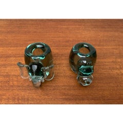 Set of 2 Vintage African Handmade Glass Animal Candle Holder from Ngwenya Glass