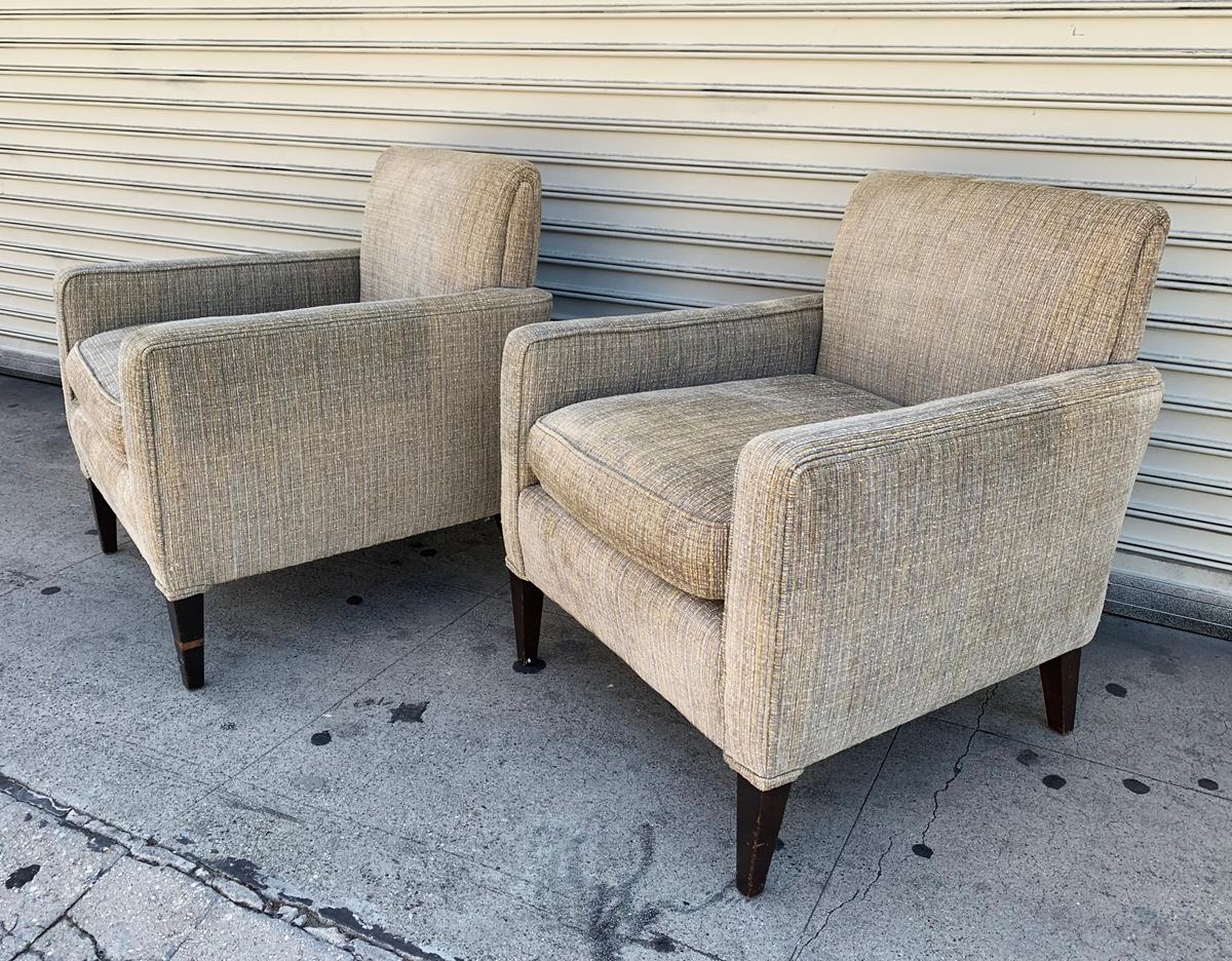 Upholstery Set of 2 Vintage Armchairs, circa 1960s