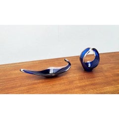 Set of 2 Vintage Art Glass Vase and Bowl from Bayel, France, 1970s