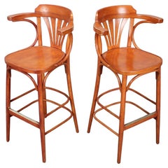 Juego de 2 taburetes de bar vintage by TON, 1980