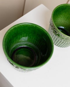Set of 2 Vintage Bay Ceramic Flower Pots Model 603-14 West Germany, 1980s