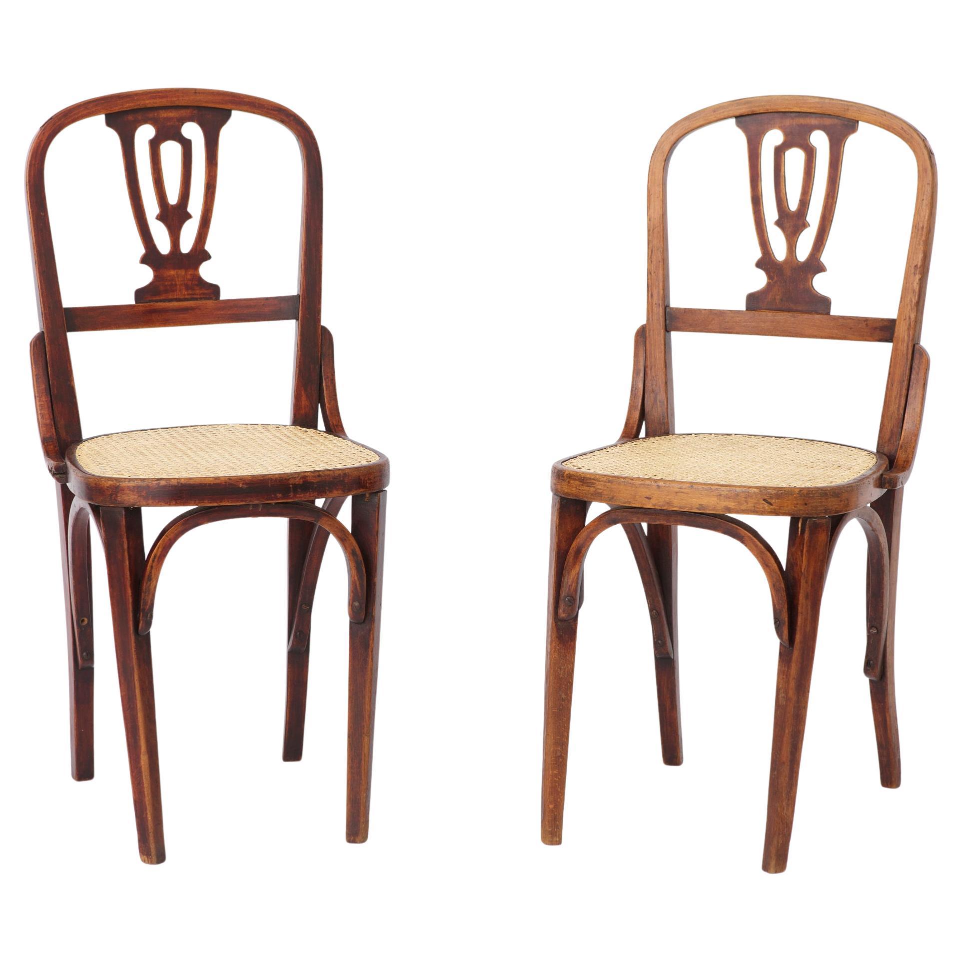 Set of 2 Vintage Bentwood Dining Chairs  Austria 1930s–50s  Beechwood