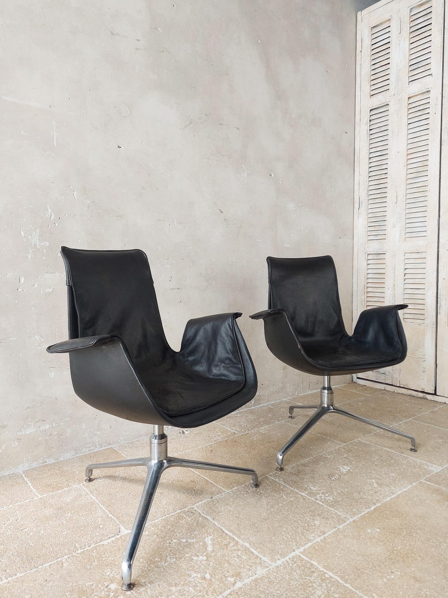 Mid-Century Modern Set of 2 Vintage 'Bird' Chairs by Preben Fabricius & Jorgen Kastholm, 1960s For Sale