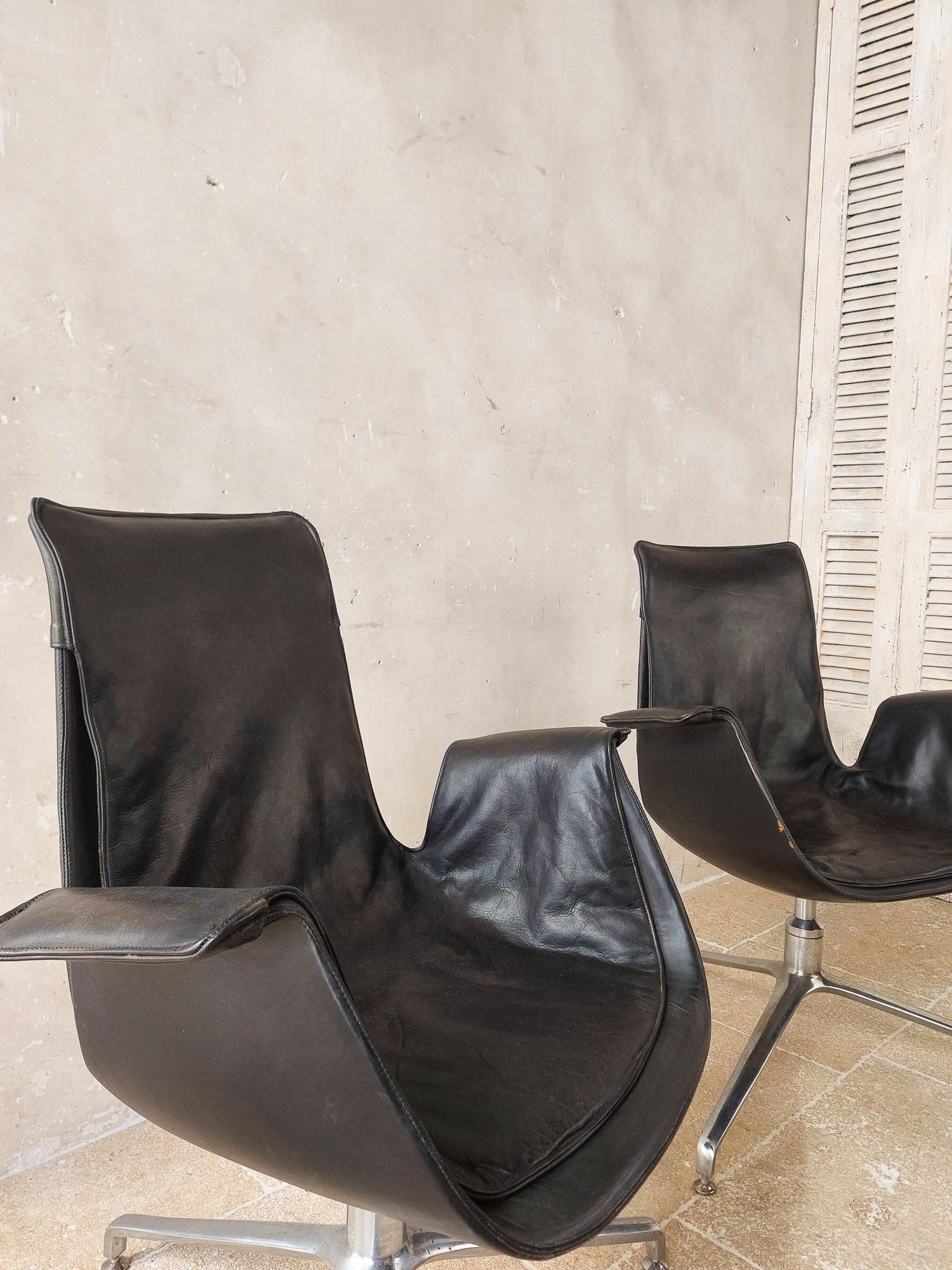 Danish Set of 2 Vintage 'Bird' Chairs by Preben Fabricius & Jorgen Kastholm, 1960s For Sale