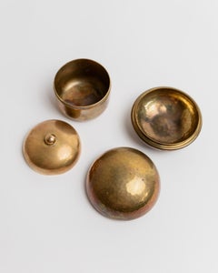 Set of 2 Vintage Brass Tins with Lid Italy, 1950s