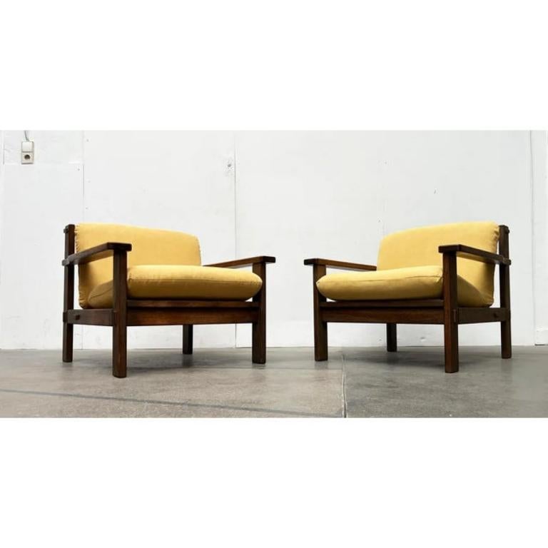 Set of 2 Vintage Brutalist Lounge Chairs, 1960s For Sale 5