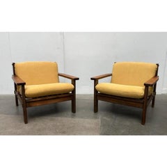 Set di 2 sedie da salotto brutaliste vintage, anni '60