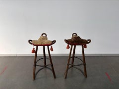 Satz von 2 Brutalistischen Marbella-Hockern im Vintage-Stil von Sergio Rodrigues