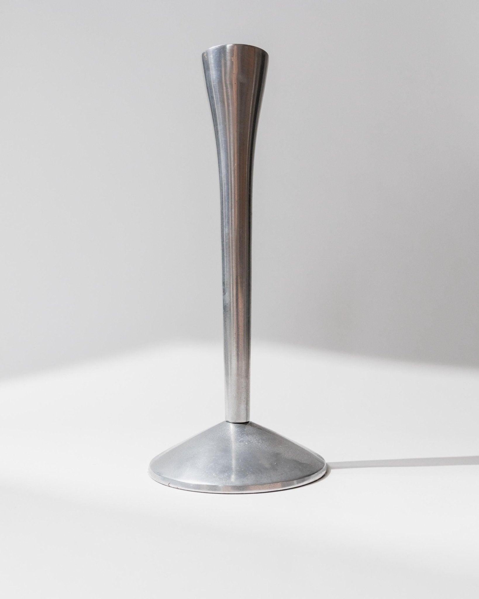 Set di 2 portacandele d'epoca in acciaio inossidabile, A Space Age, anni '70 in vendita 3