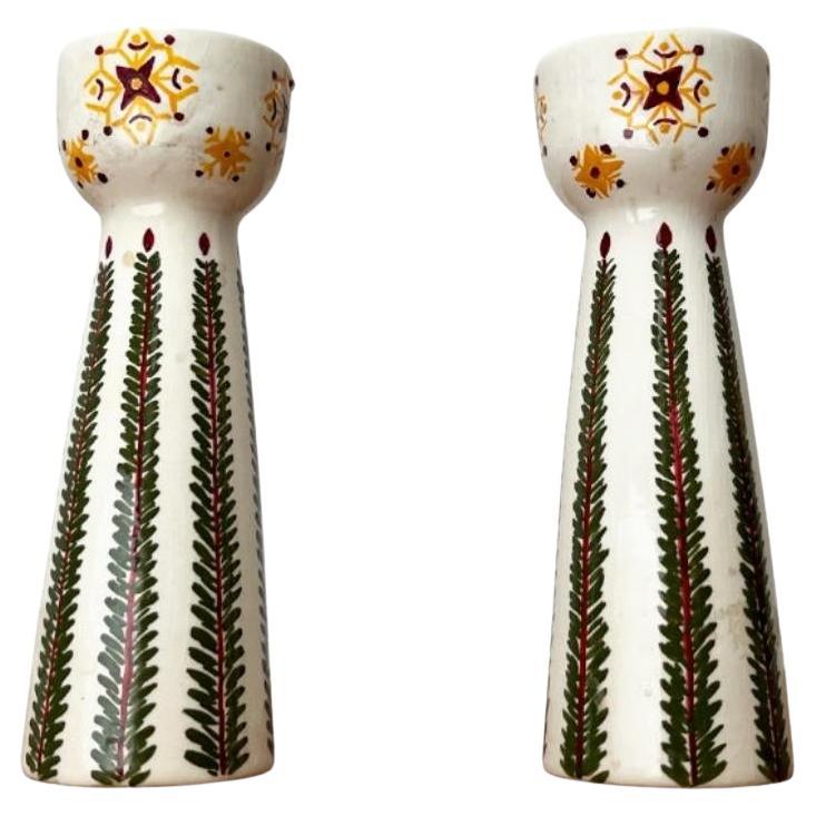 Set of 2 Vintage Ceramic Candleholders, 1970s