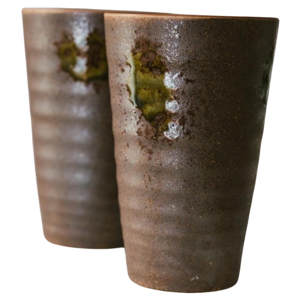 Lot de 2 tasses en céramique vintage, années 1980