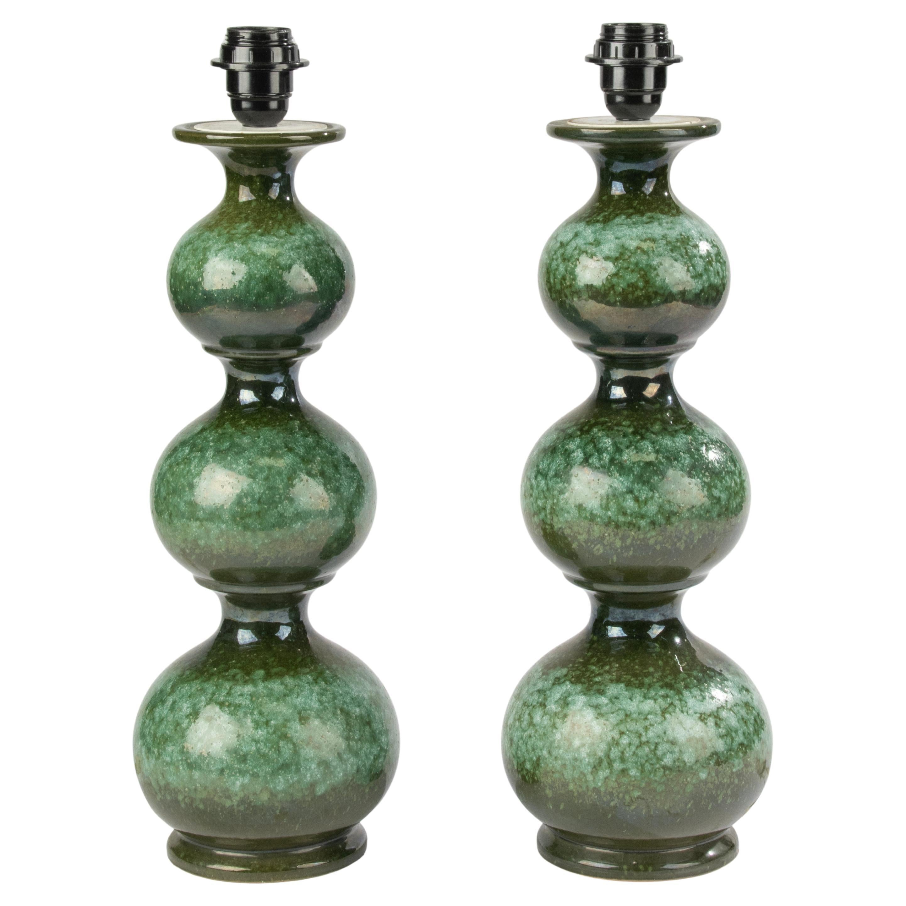 Set di 2 lampade da tavolo in ceramica vintage - Kaiser Leuchten - Lampada a bolle d'aria