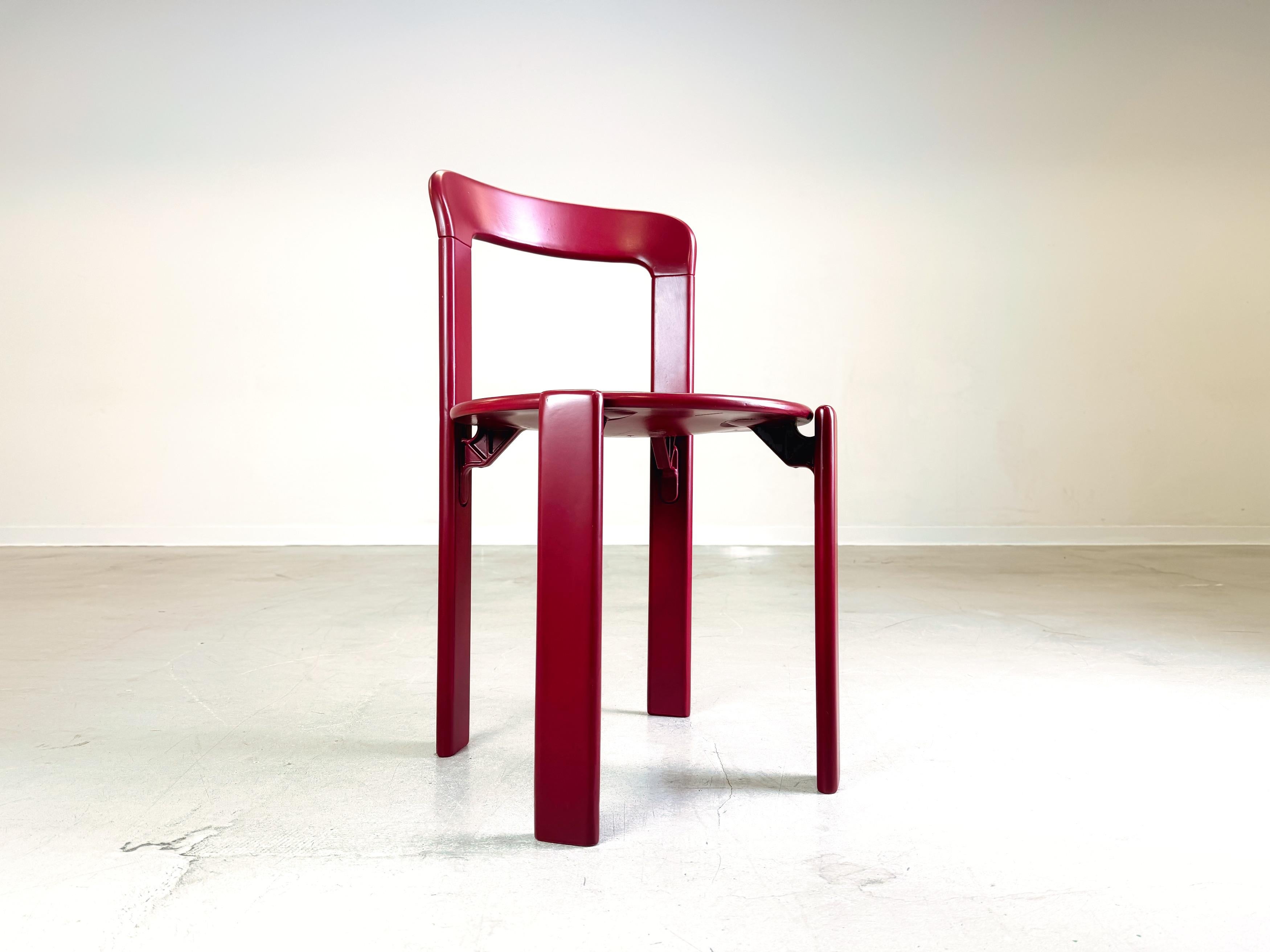 Wir bieten Ihnen schöne Vintage-Stühle von Bruno Rey für Kusch & Co aus den 1970er Jahren in Ihrer gewünschten RAL-Farbe zum Kauf an. Heute gilt dieses Modell als echter Designklassiker und besticht durch seine außergewöhnliche Stabilität und