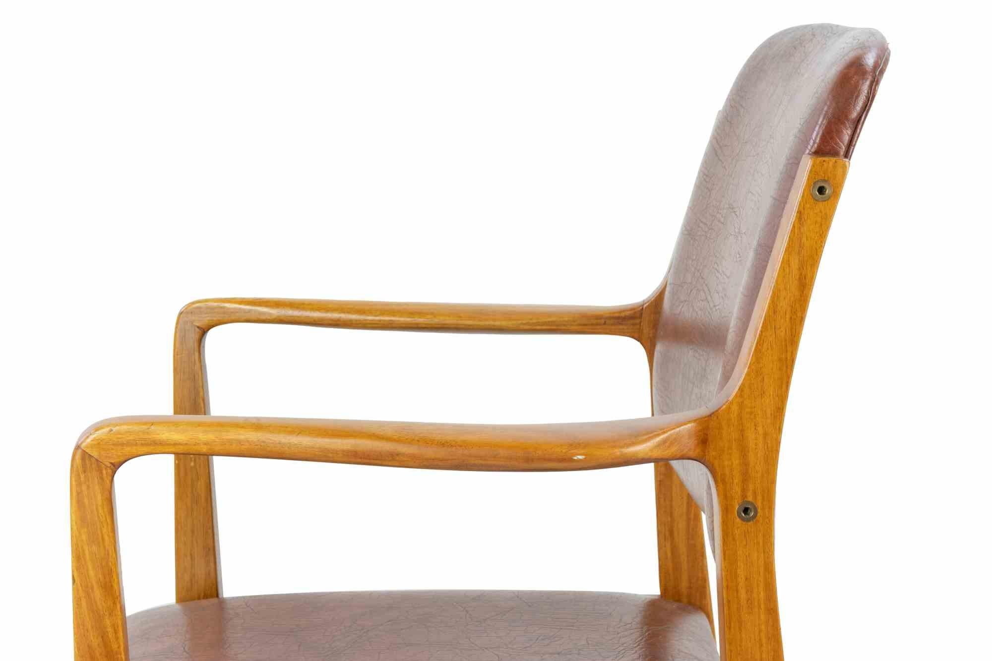 Satz von 2 Vintage-Stühlen, italienische Herstellung 1950er Jahre (Leder) im Angebot
