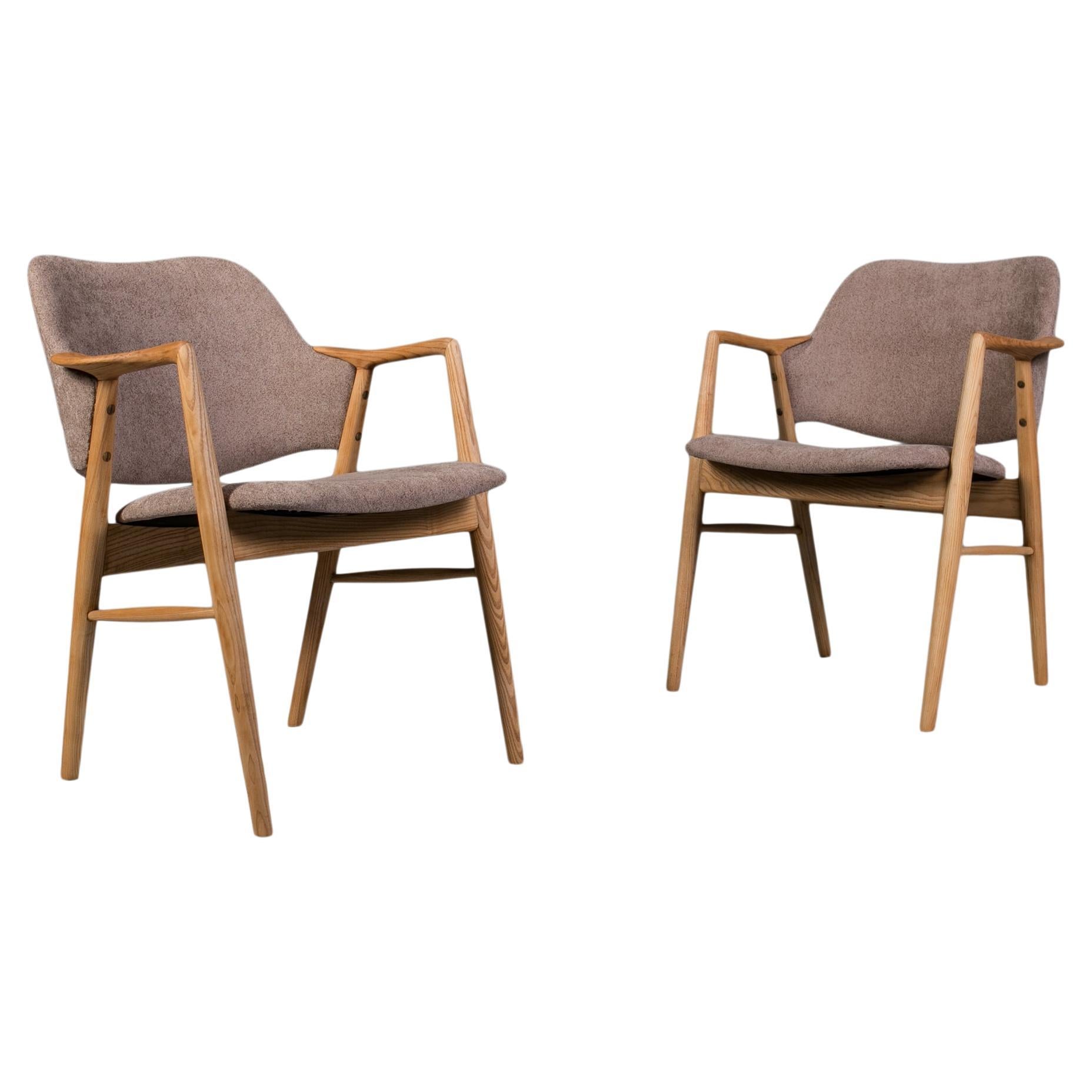 Set di 2 sedie d'epoca, Design scandinavo, Norvegia, anni '60, tappezzate