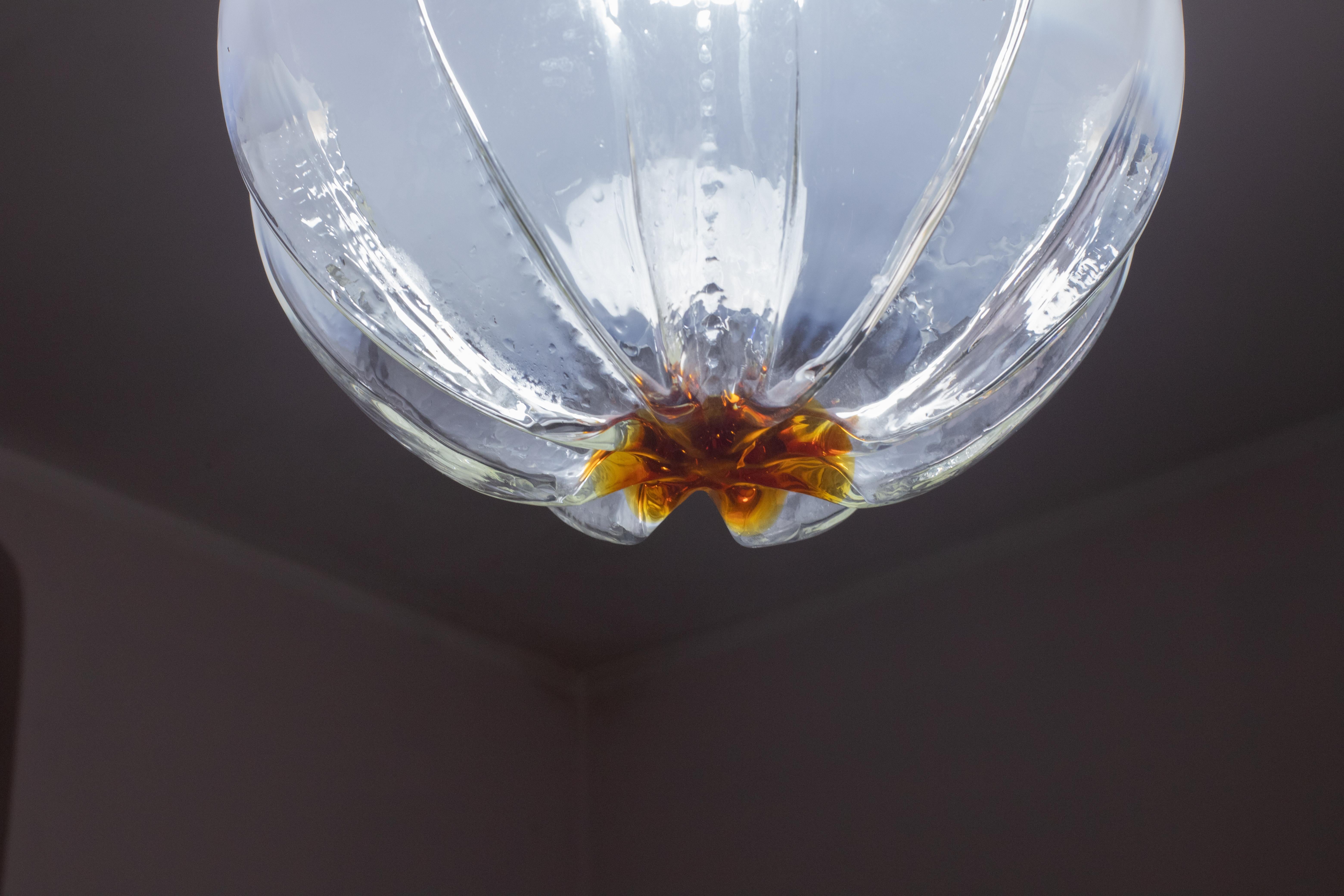 Vetro artistico Set di 2 lampadari vintage di Carlo Nason per Mazzega, anni '70 in vendita