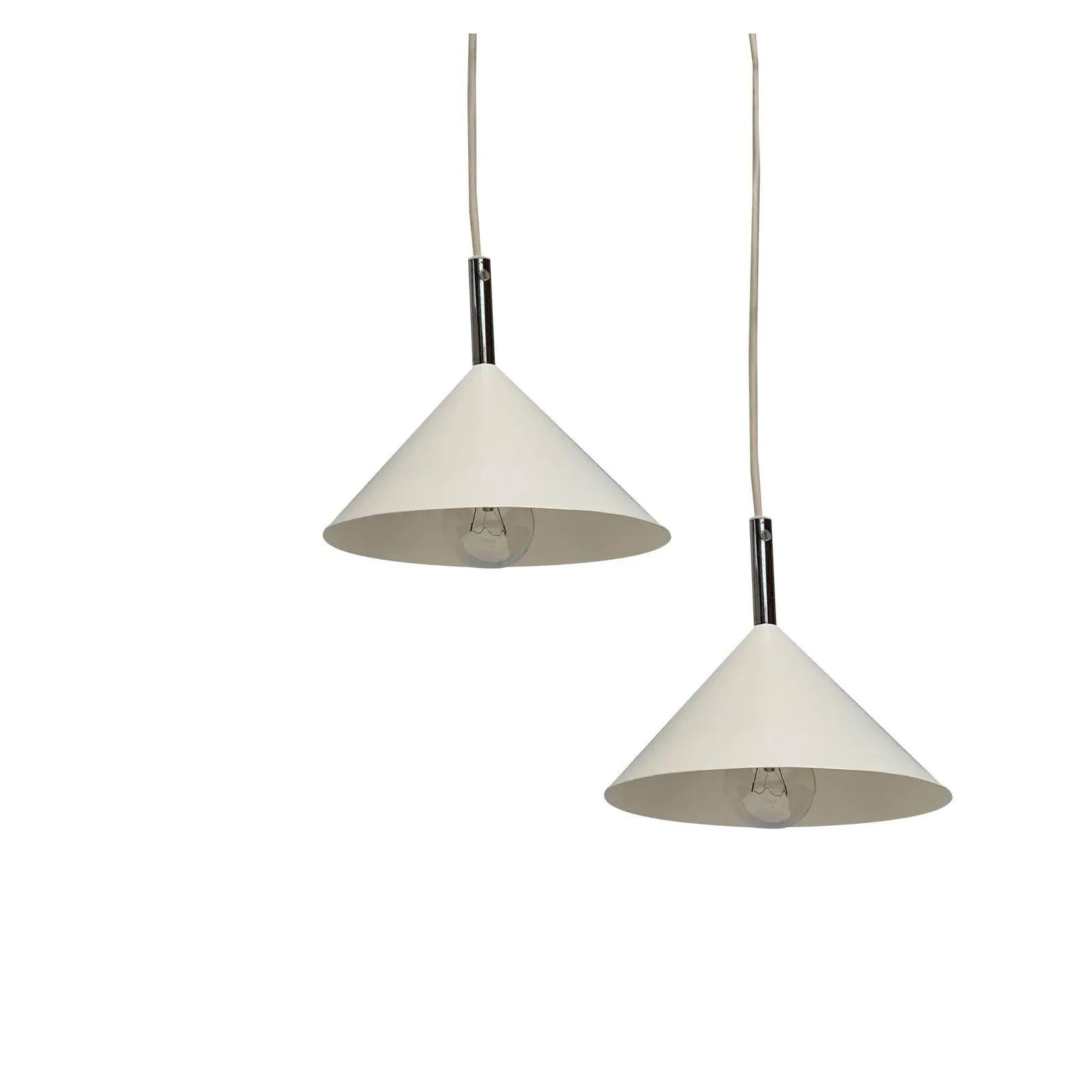 Set di 2 lampade a sospensione danesi vintage, anni '70