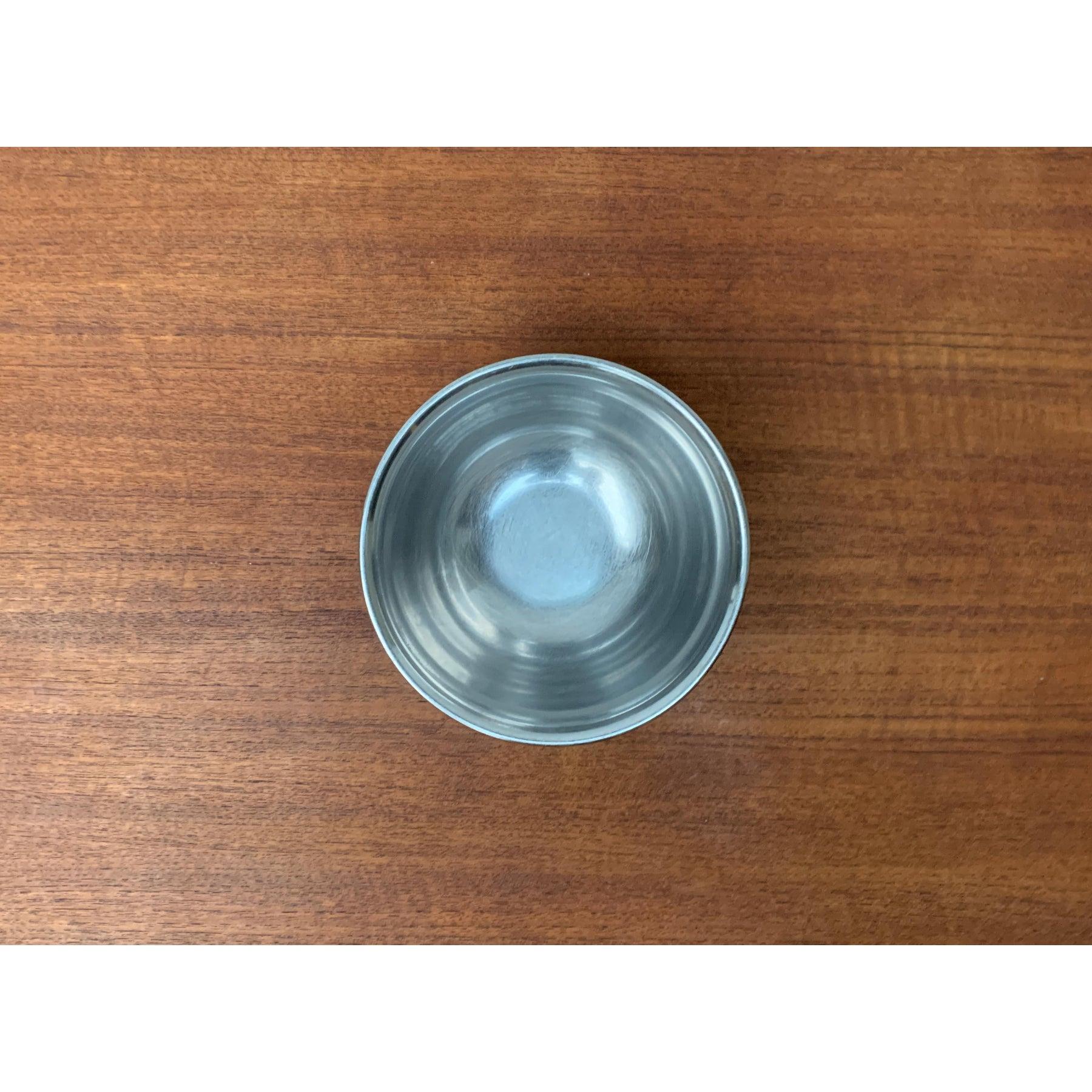 Ensemble de 2 assiettes et bol danois vintage en acier inoxydable et teck en vente 1