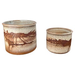Lot de 2 jardinières vintage en Studio Pottery danois de Aase & Leif Vange Keramik