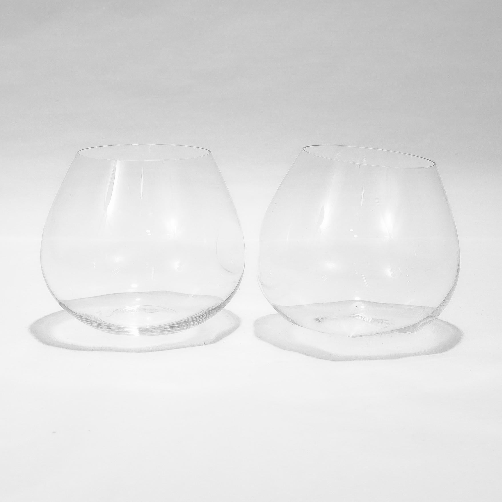 Set von 2 Vintage Elsa Peretti für Tiffany & Co. 'Thumbprint' Weingläsern, Vintage im Zustand „Gut“ im Angebot in Philadelphia, PA