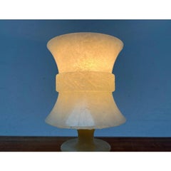 Set of 2 Vintage French Hollywood Regency Style Alabaster Table Lamps