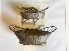 Set of 2 Vintage French Silver Plated Bread Baskets Victorian Style, 1960s
