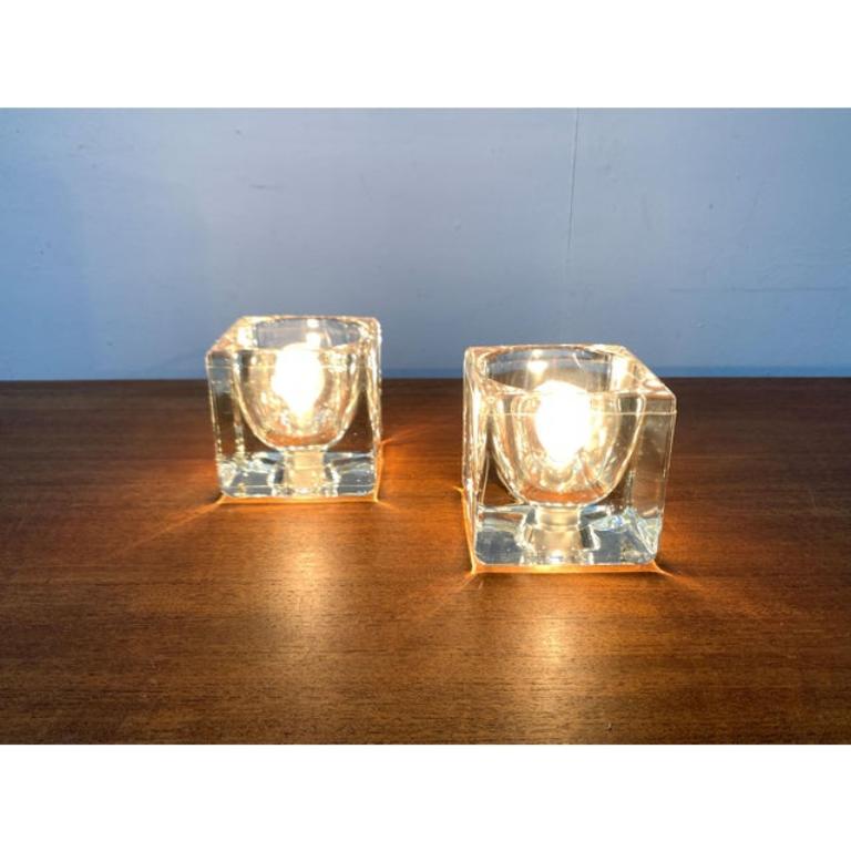 Ensemble de 2 lampes de bureau cubiques TA 14 en verre allemand de Peill & Putzler, années 70 en vente 3