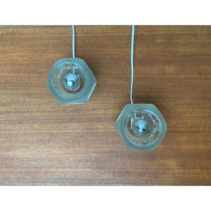 Set di 2 lampade da tavolo tedesche in vetro vintage di Peill & Putzler in vendita 3