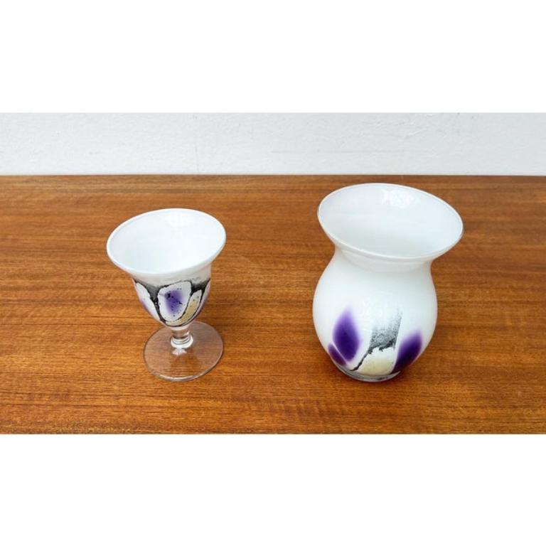 2er-Set Vase und Kelch aus deutschem Glas von Hans Jürgen Richartz, 1970er Jahre im Zustand „Hervorragend“ im Angebot in Hamburg, DE