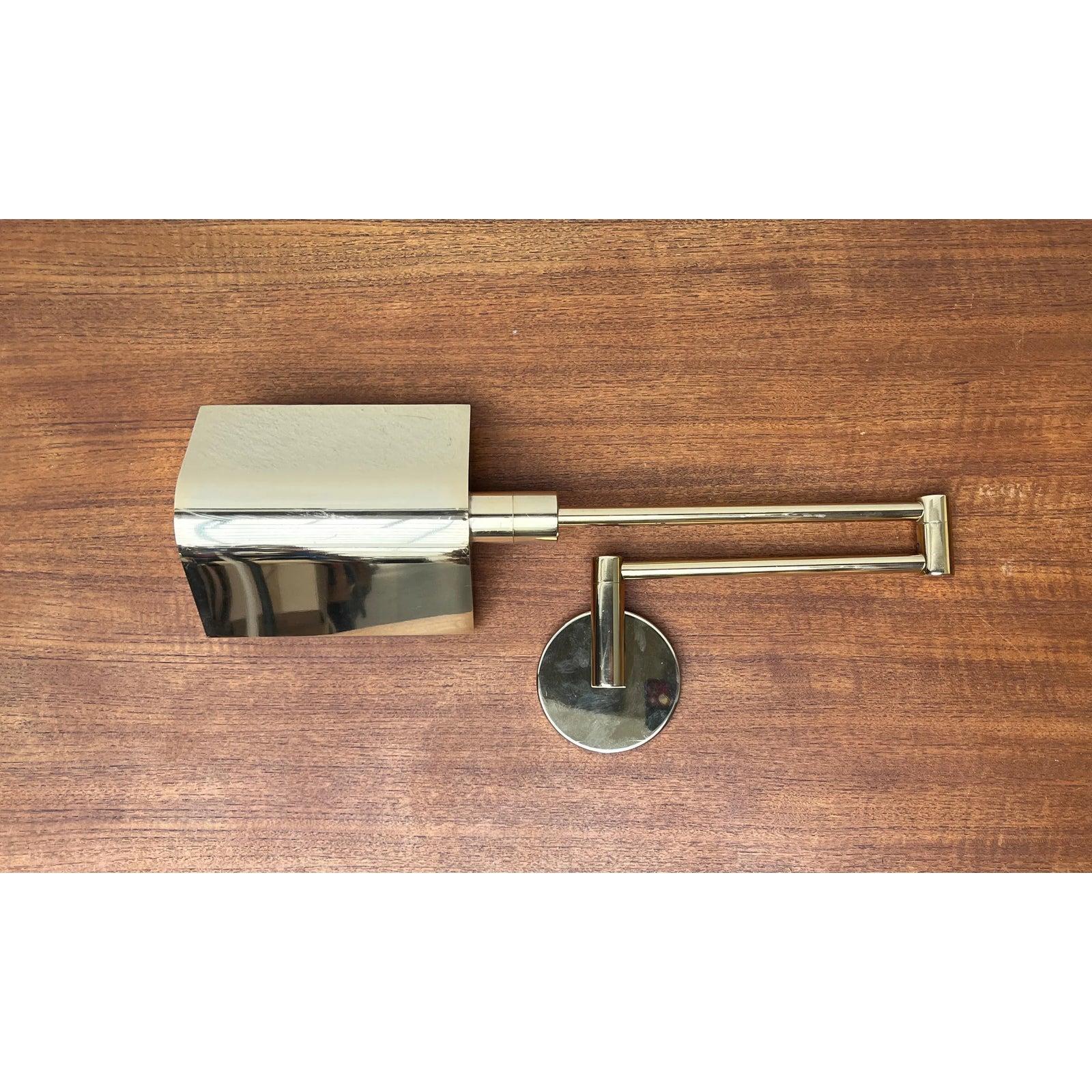 Set of 2 Vintage German Hollywood Regency Style Brass Wall Lamps, 1970s For Sale 6