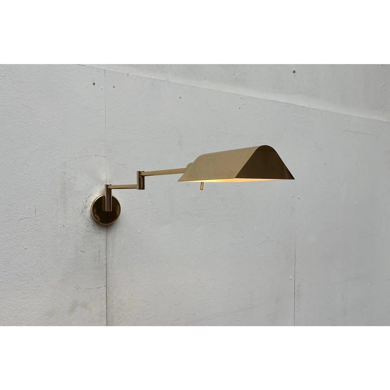 Set of 2 Vintage German Hollywood Regency Style Brass Wall Lamps, 1970s For Sale 7