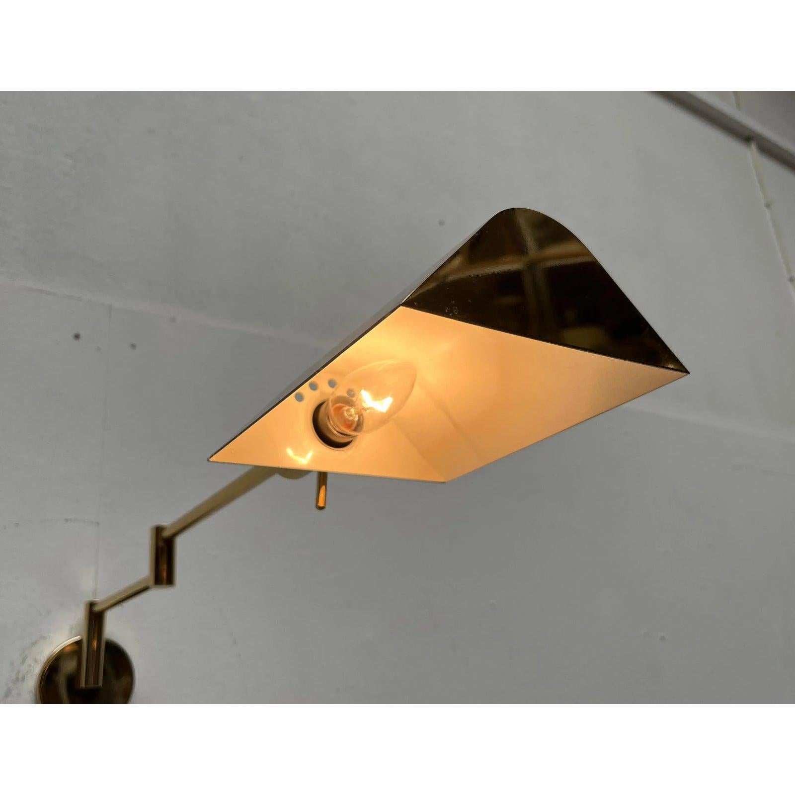 Set of 2 Vintage German Hollywood Regency Style Brass Wall Lamps, 1970s For Sale 4