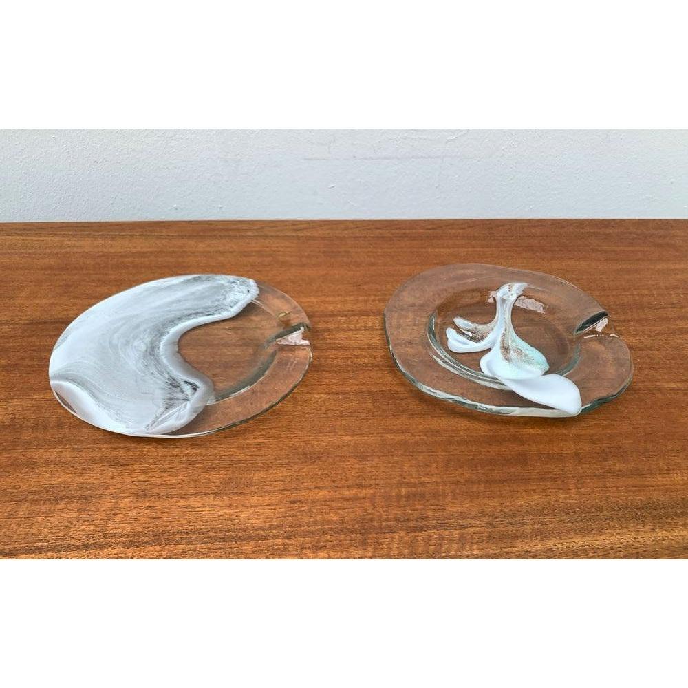 Ensemble de 2 assiettes et bols en verre de la collection d'art allemande Richartz, 1970 en vente 2