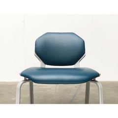 Set of 2 Vintage German Space Age Leather Stacking Dining Chairs, 1970s