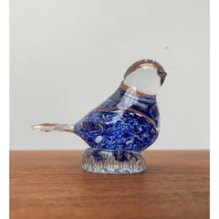 Set of 2 Vintage Glass Bird Sculptures, 1970s