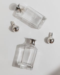 Set of 2 Vintage Glass Decanters Italy, 1950s