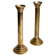 Satz von 2 Vintage-Kerzenhaltern aus vergoldetem Metall, Italien, 1960er Jahre