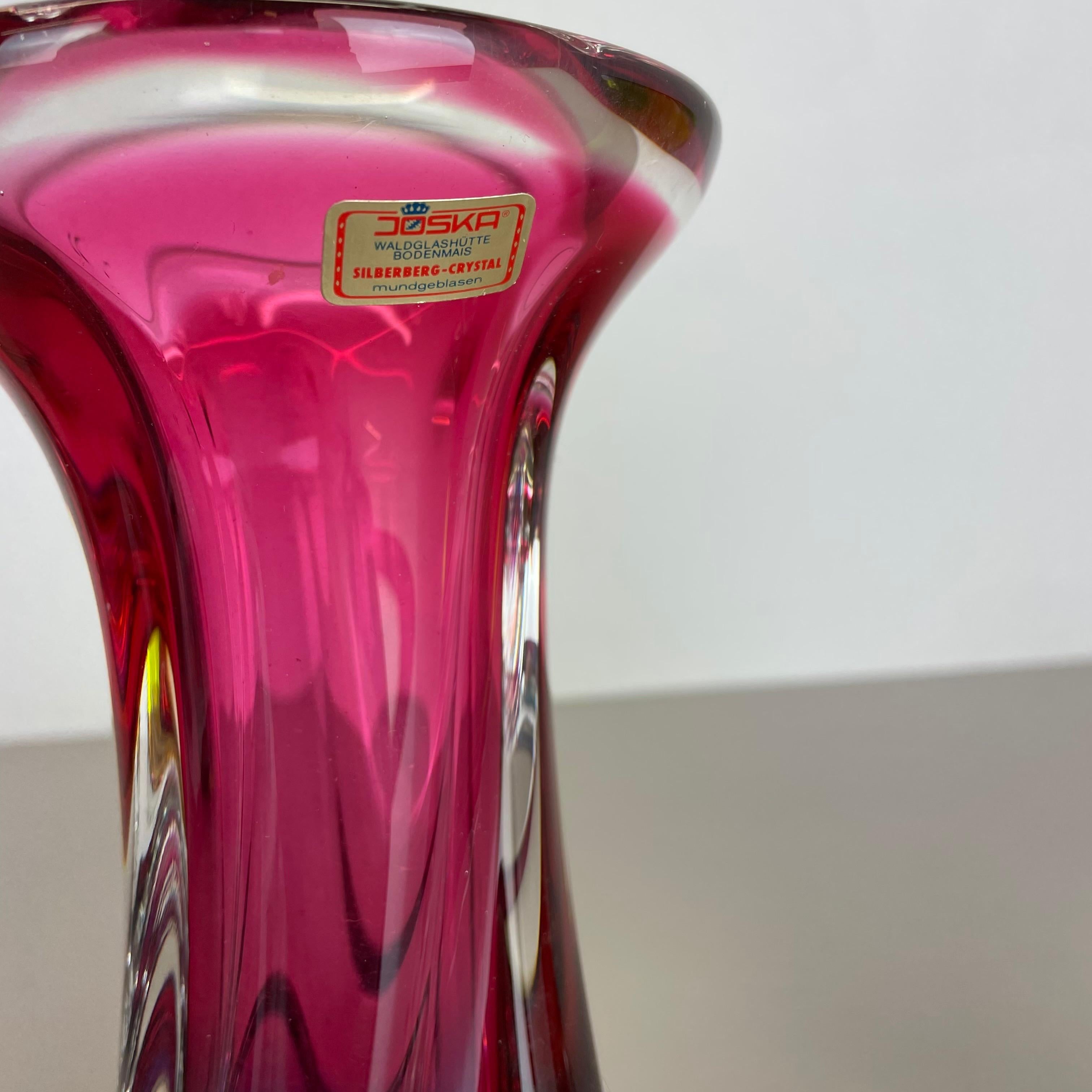 set of 2 Vintage Hand Blown Crystal Glass Vase by Joska, Germany, 1970s For Sale 2